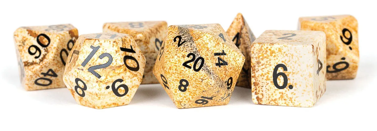 16mm Stone Poly Dice Set: Picture Jasper (7)