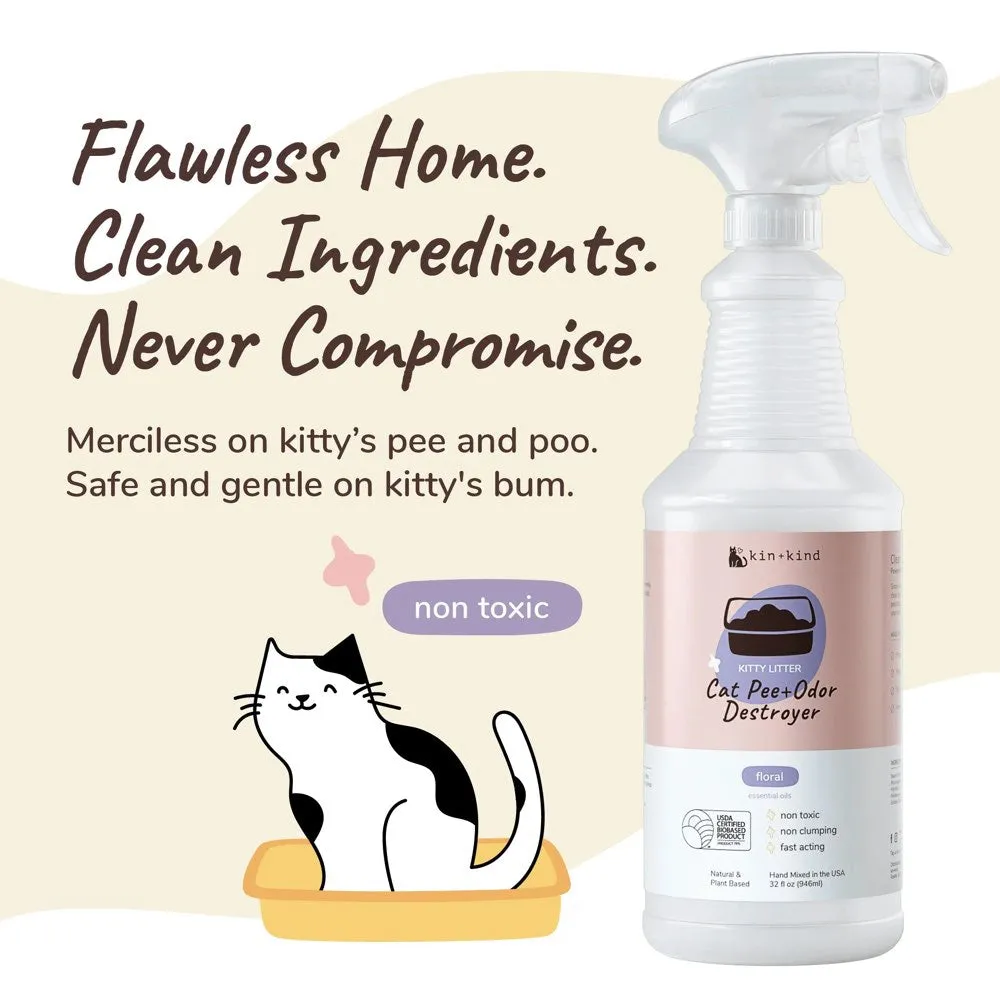 $2 OFF: Kin Kind Cat Pee Odor Destroyer 32oz (Kitty Litter) - Floral Lavender