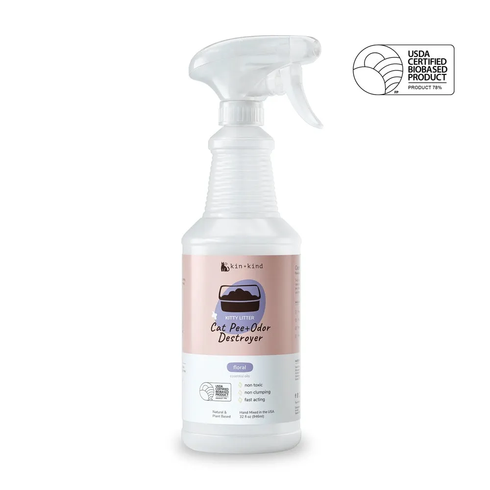 $2 OFF: Kin Kind Cat Pee Odor Destroyer 32oz (Kitty Litter) - Floral Lavender