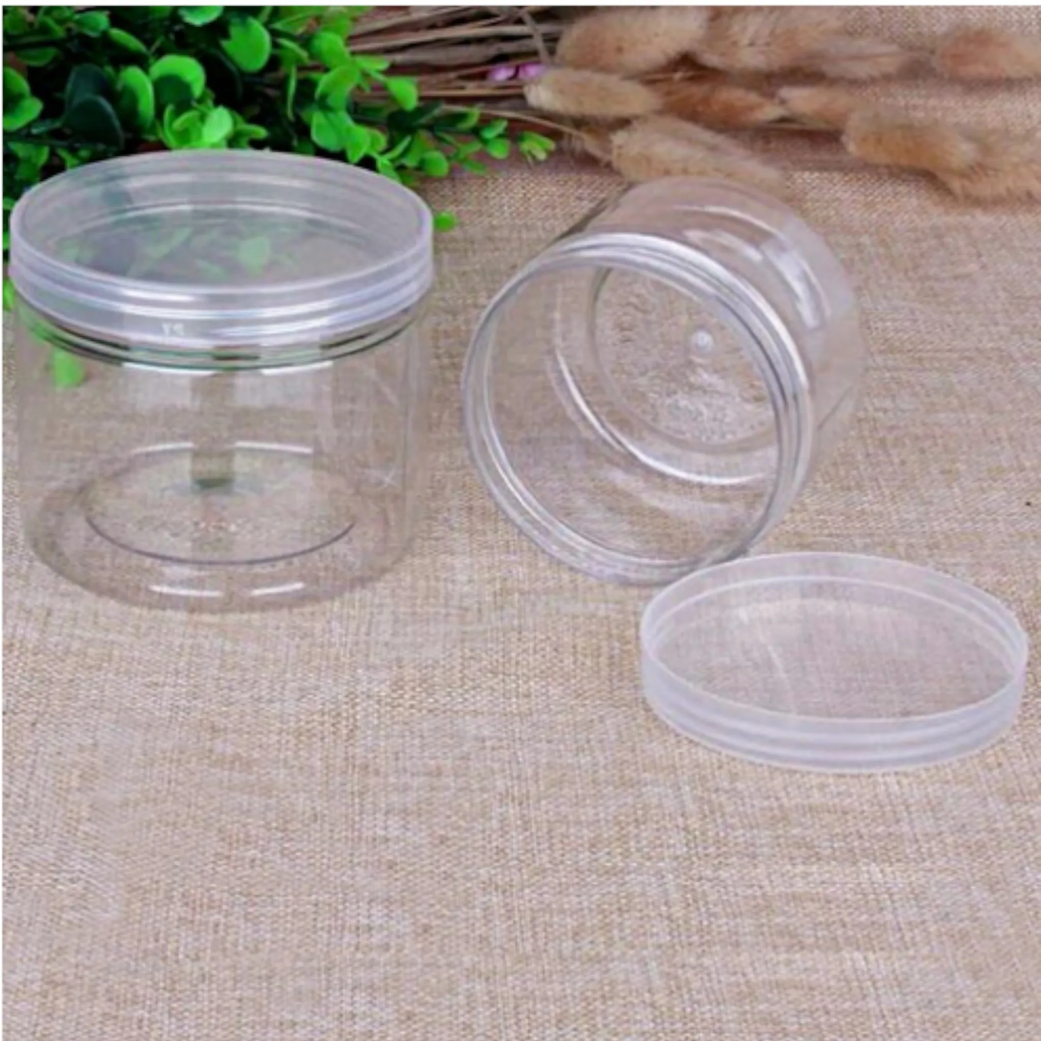 200ml PET Plastic Jar Bottle with Lid Crystal Clear