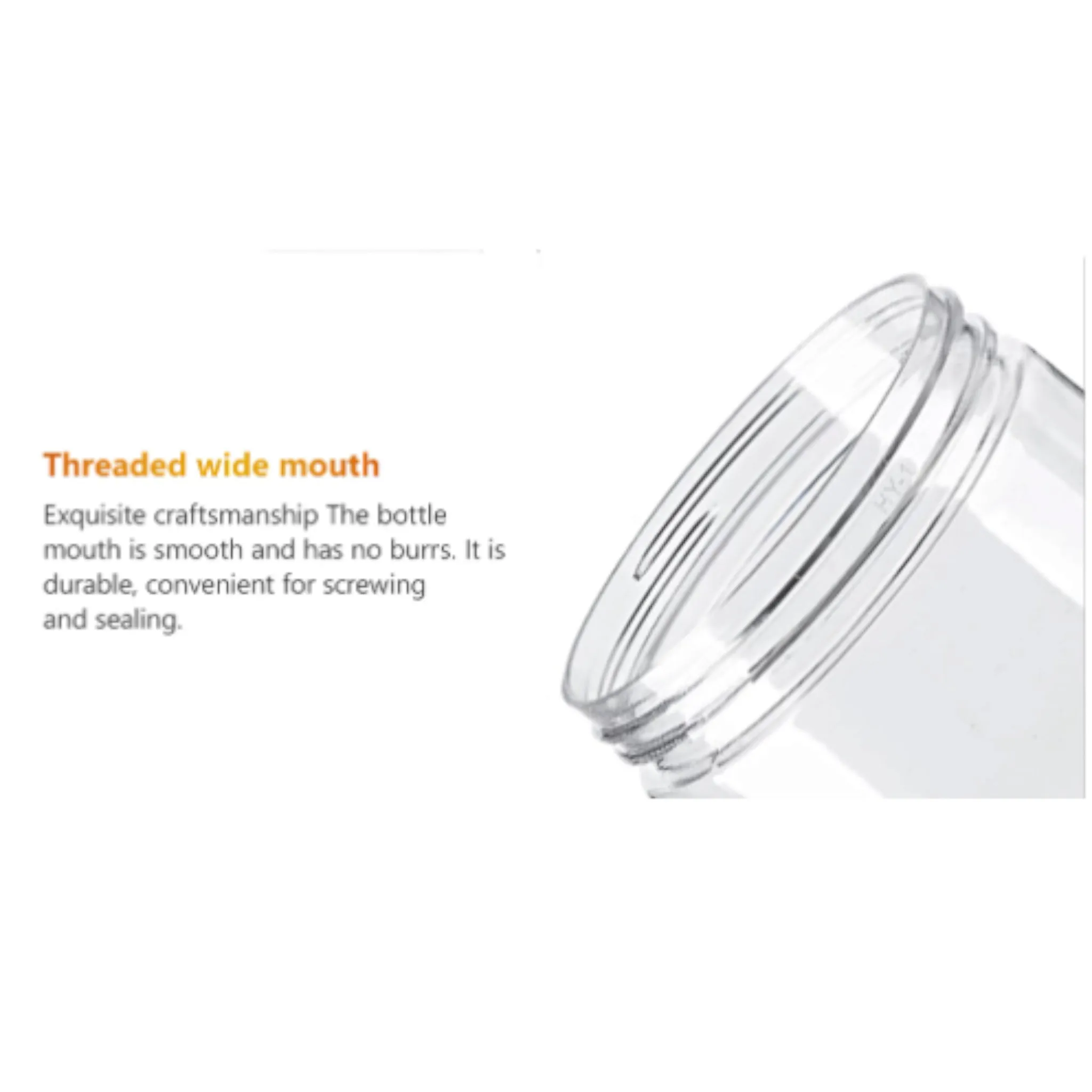 200ml PET Plastic Jar Bottle with Lid Crystal Clear