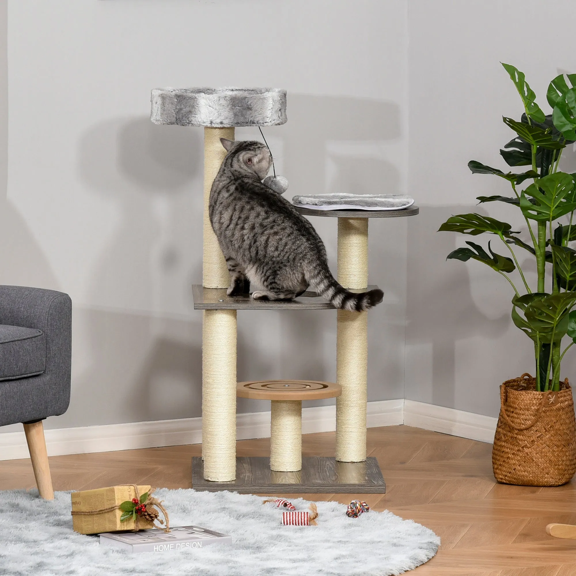 40" Cat Tree Condo Activity Centre - Grey