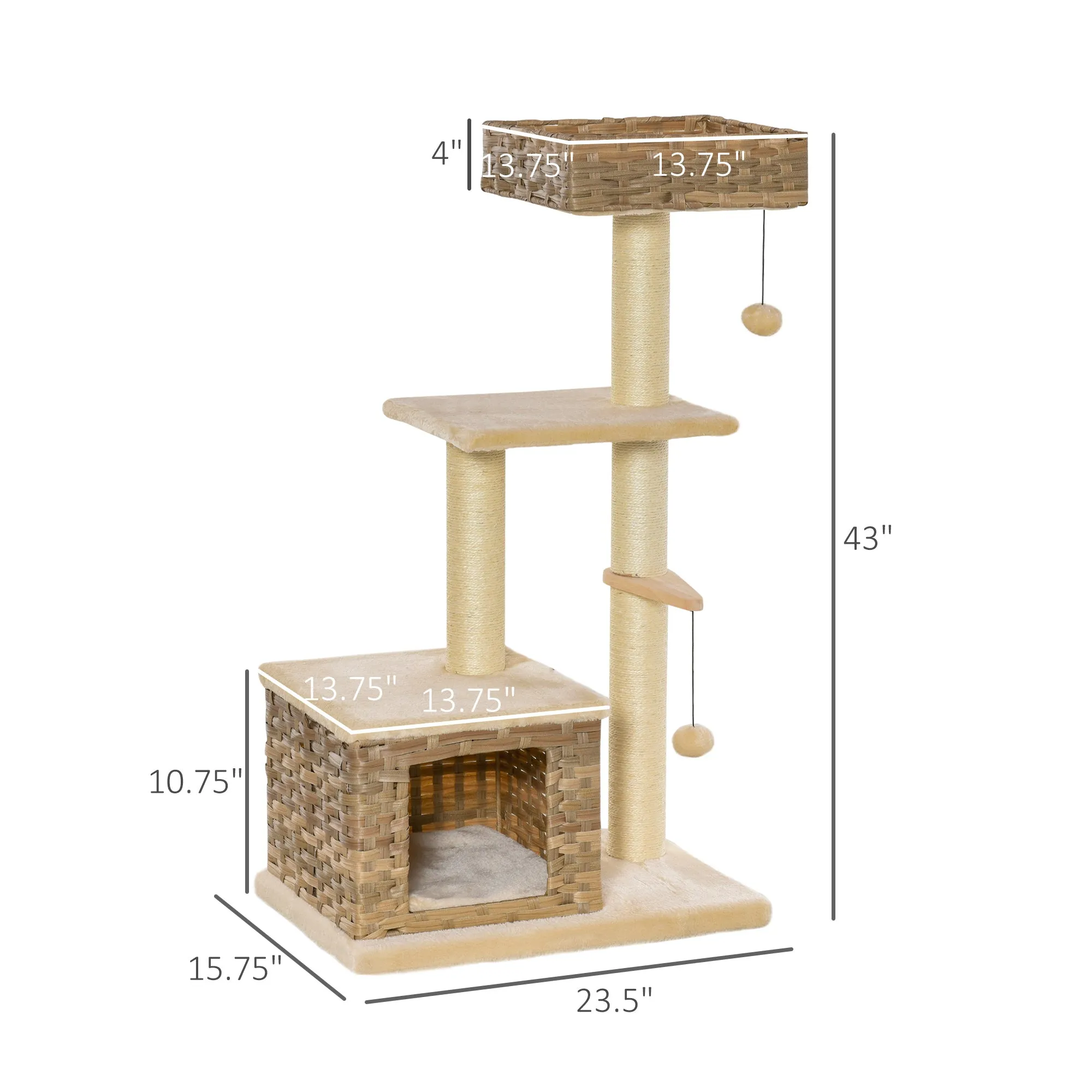 43" Cat Tree Condo Activity Centre - Beige