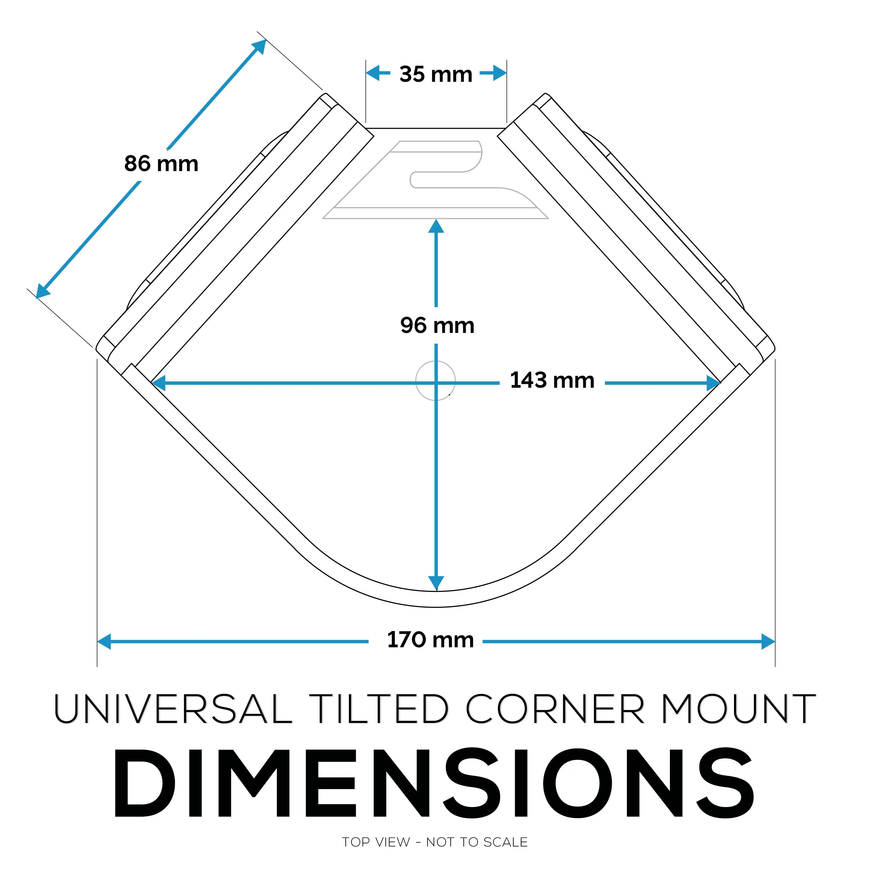 Adhesive Universal Tilted Corner Shelf for Security Cameras, Baby Monitors & Home Security Sensors