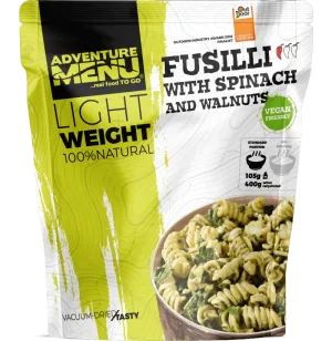 Adventure Menu Fusilli with spinach and walnuts (VEGAN)