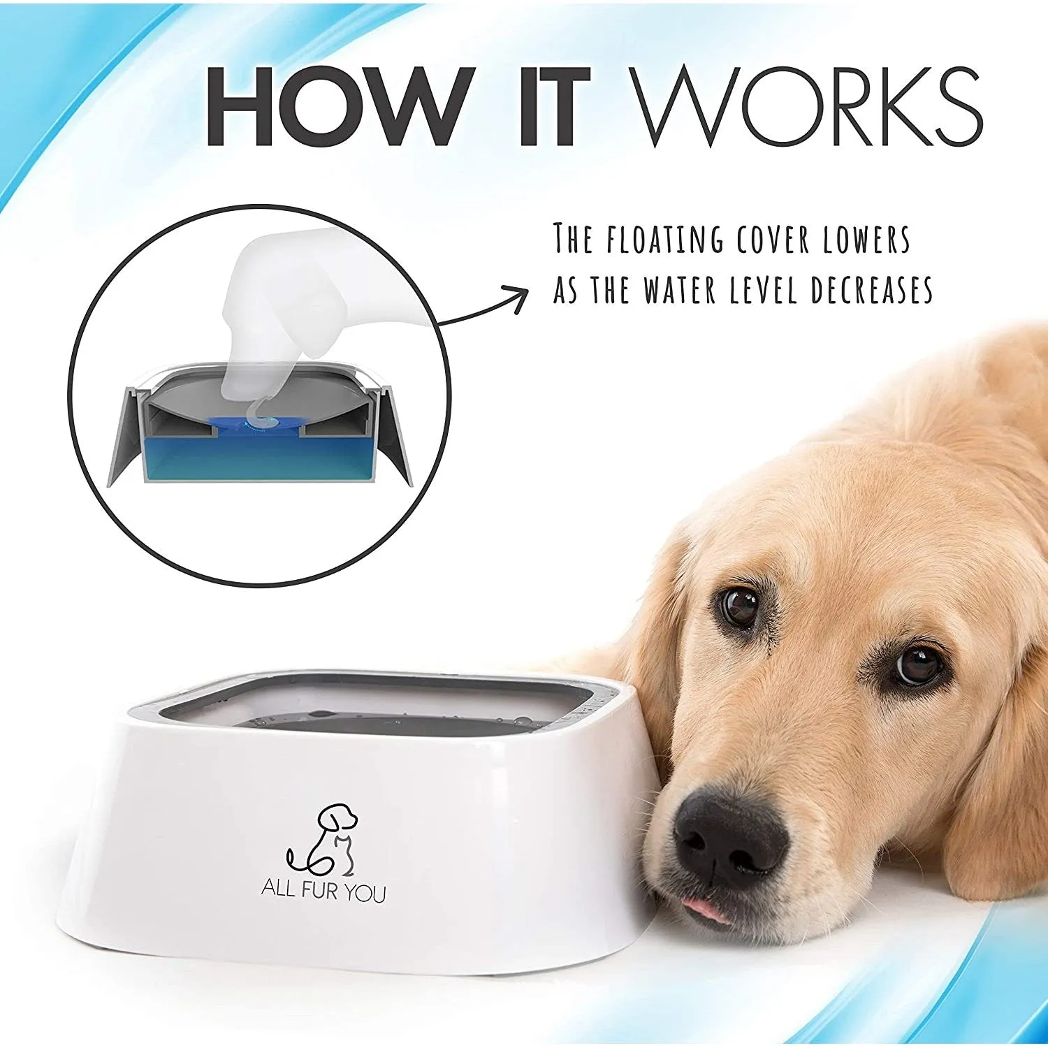 All Fur You Anti-Splash Dog Water Bowl 2L