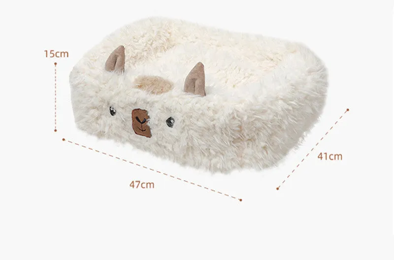 Alpaca Dog and Cat Plush Bed