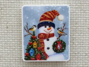 Bird House Snowman Needle Minder, Cover Minder, Magnet