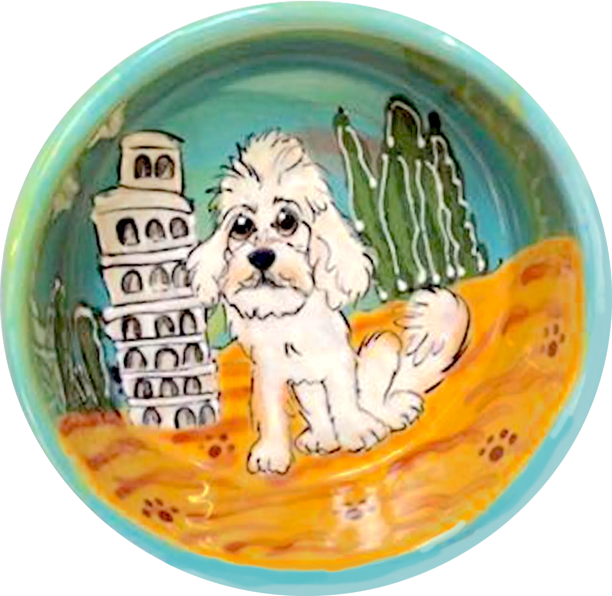 Ciao Italy Maltese Dog Bowl