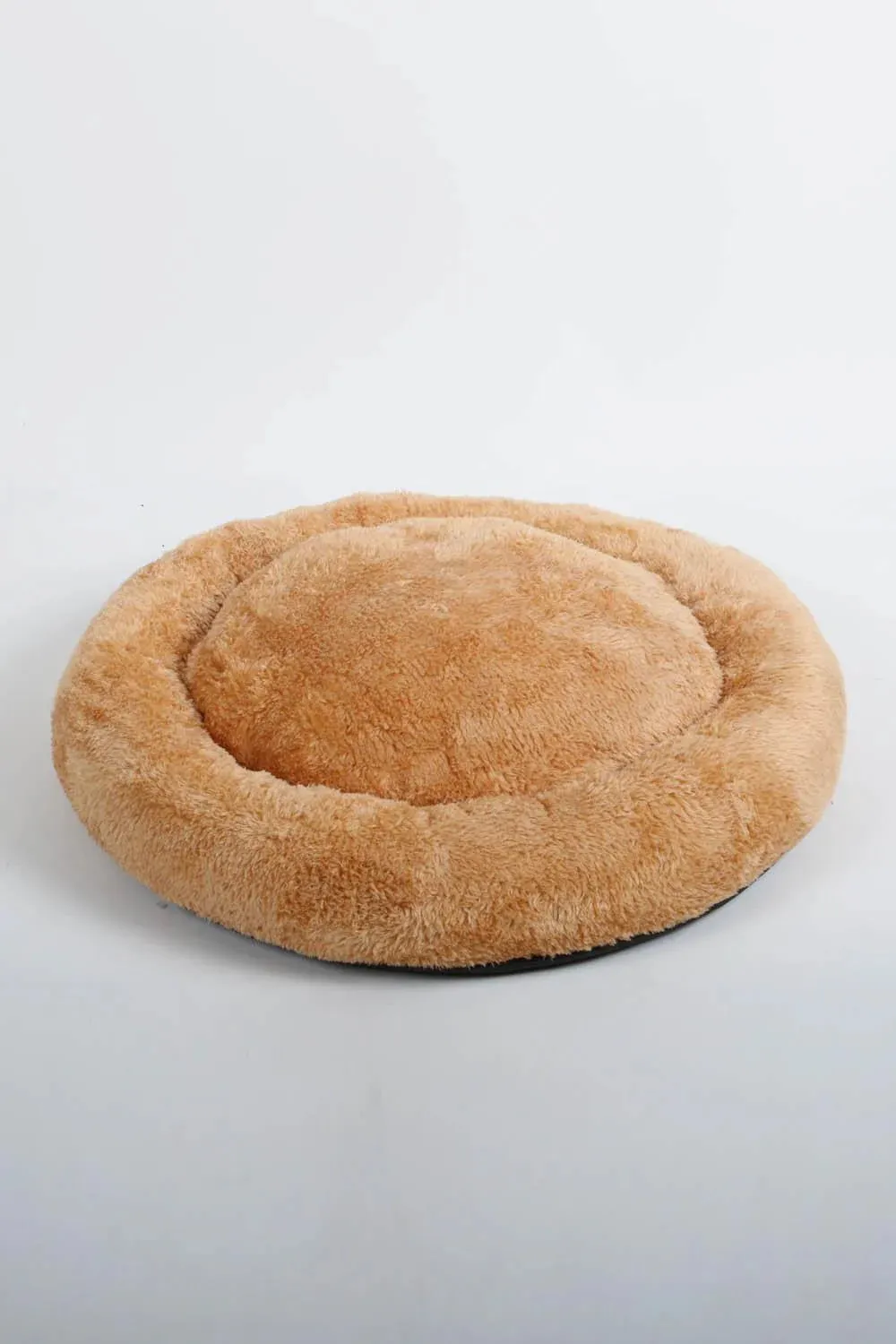 Cookie Pet Sherpa Fleece Washable round Dog Cat Bed, 60 Cm, Mustard