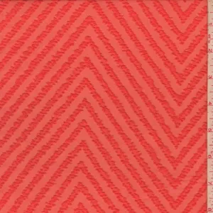 Coral Chevron Jacquard Chiffon Fabric