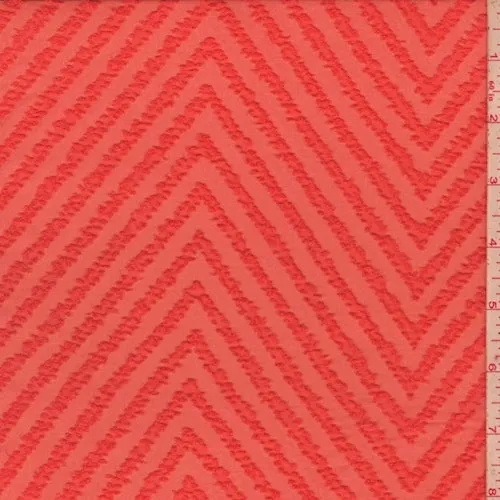 Coral Chevron Jacquard Chiffon Fabric