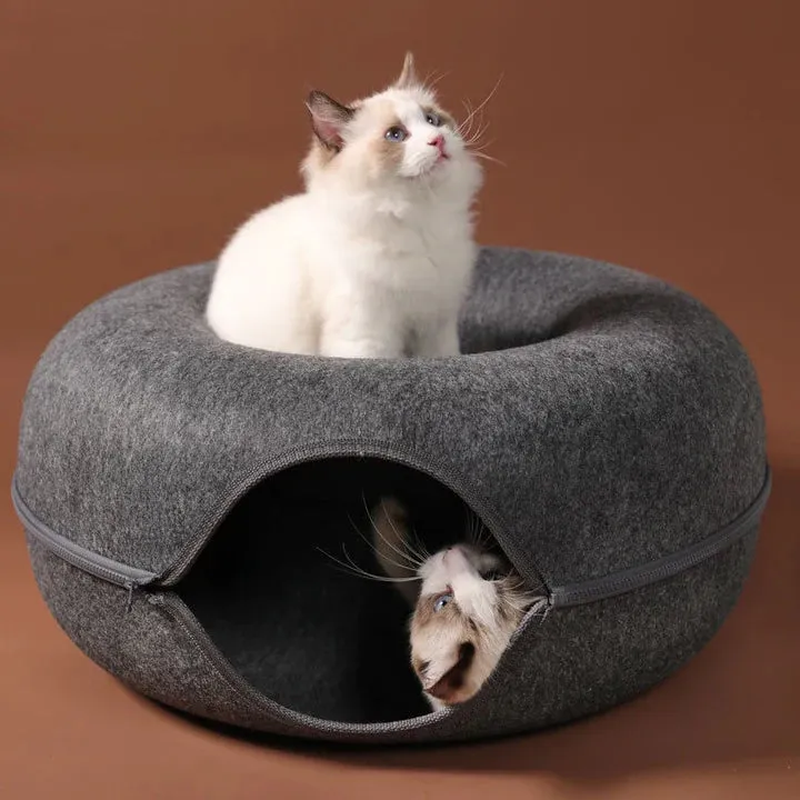 Cozy Cat Cave Bed - Donut Cat Bed Cave