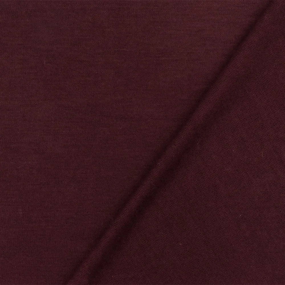 Dark Burgundy Solid Stretch Rayon Jersey Knit Fabric