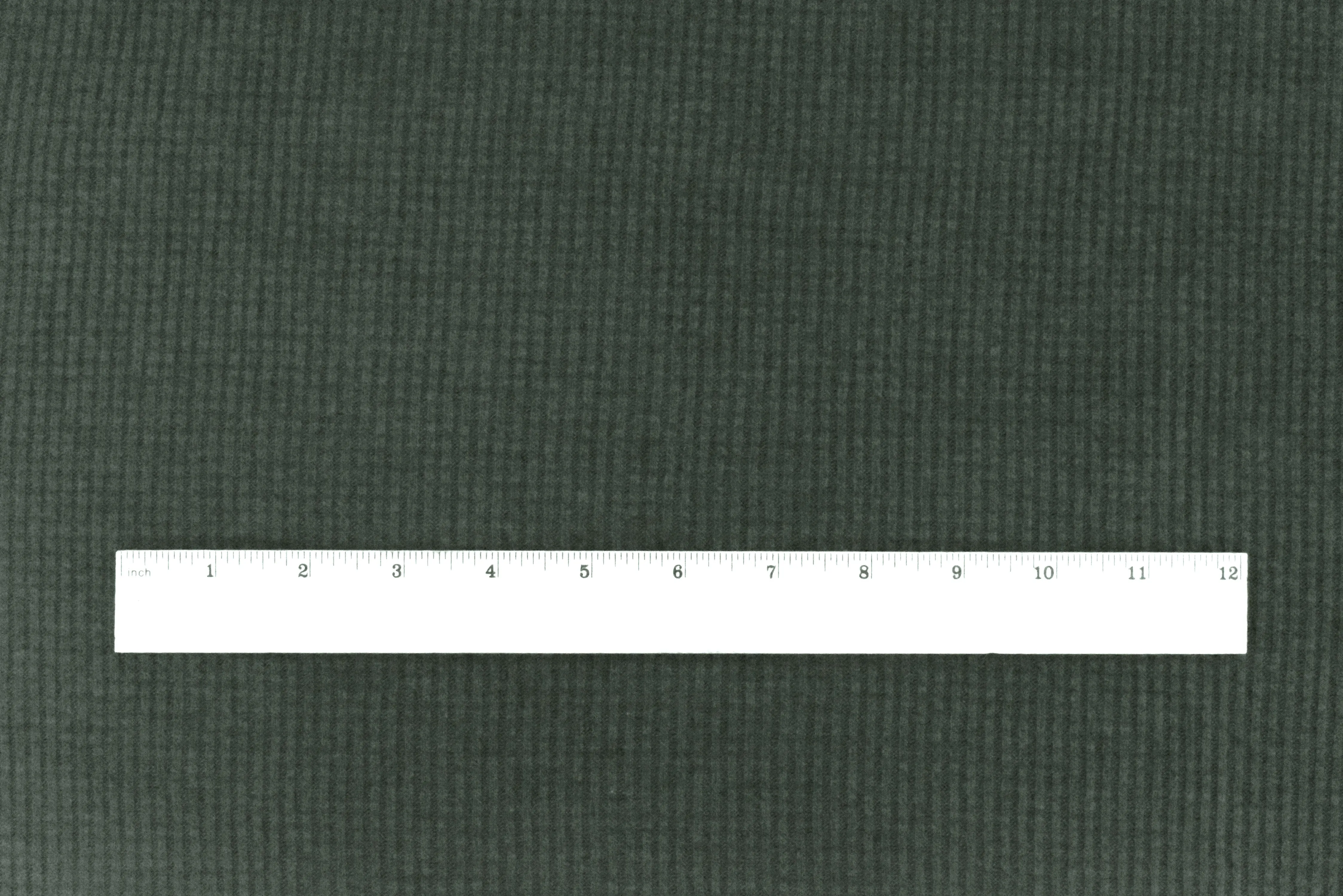 Dark Smoked Gray Solid Stretch Rayon Brushed 2X2 Rib Knit Fabric