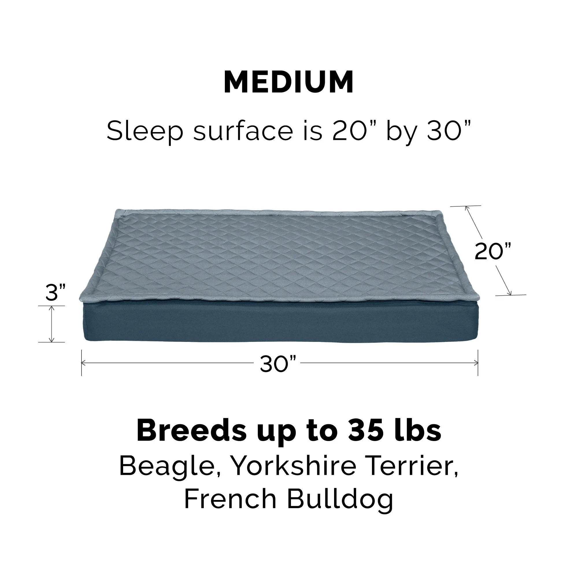 Deluxe Mattress Dog Bed - Indoor/Outdoor Quilt Top Convertible