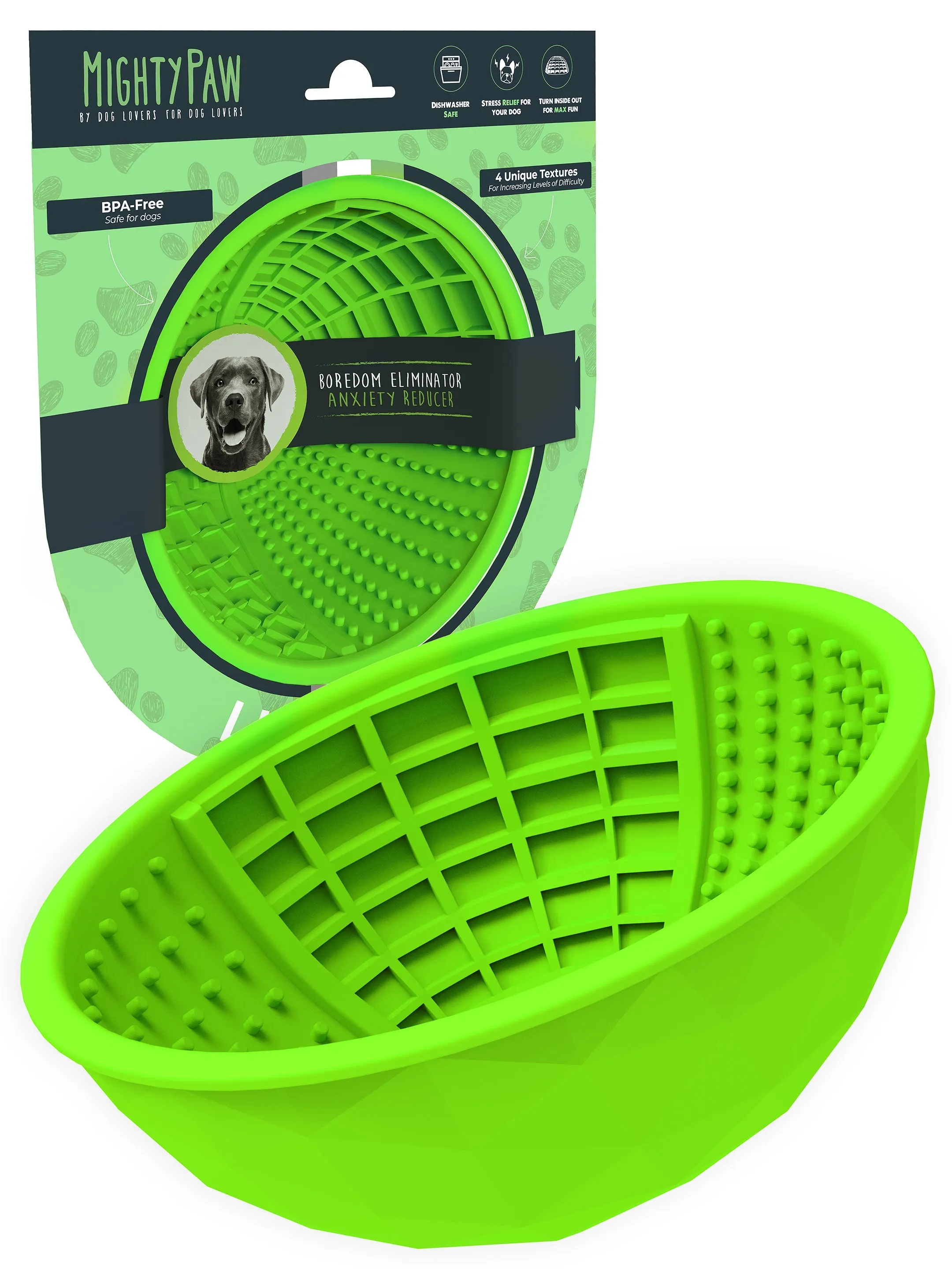 Enrichment Bundle with Dog Lick Bowl, Slow Feed Dog Bowl & Bark'n Butter