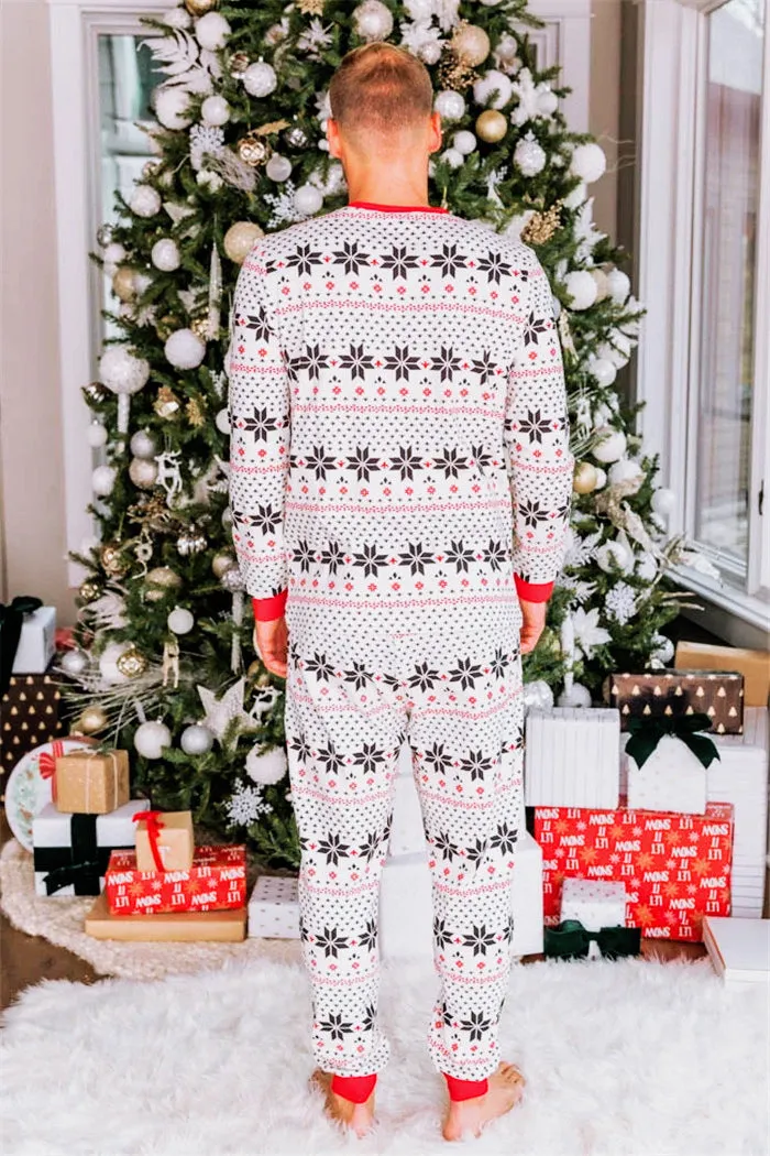 Family Parent-Child Christmas Reindeer and Snowflake Patterned Pajamas