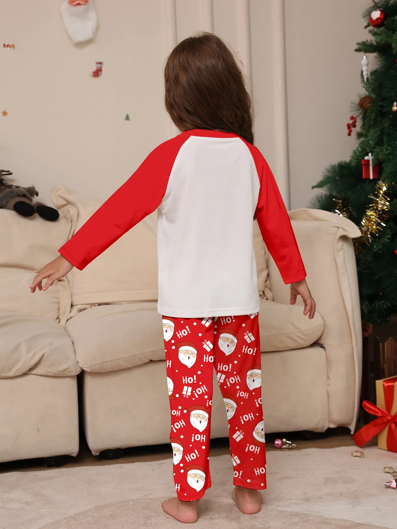 Family Parent-Child  Christmas Santa Claus Letters Cartoon Pajamas Set