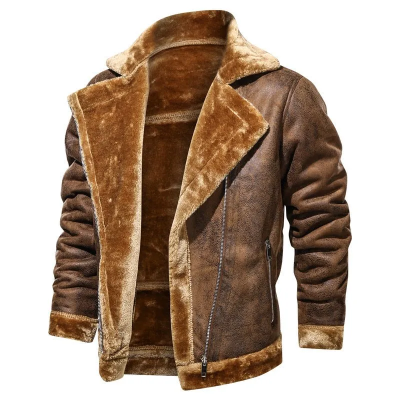 Fashion Thickened Men's Fur Coat Jacket