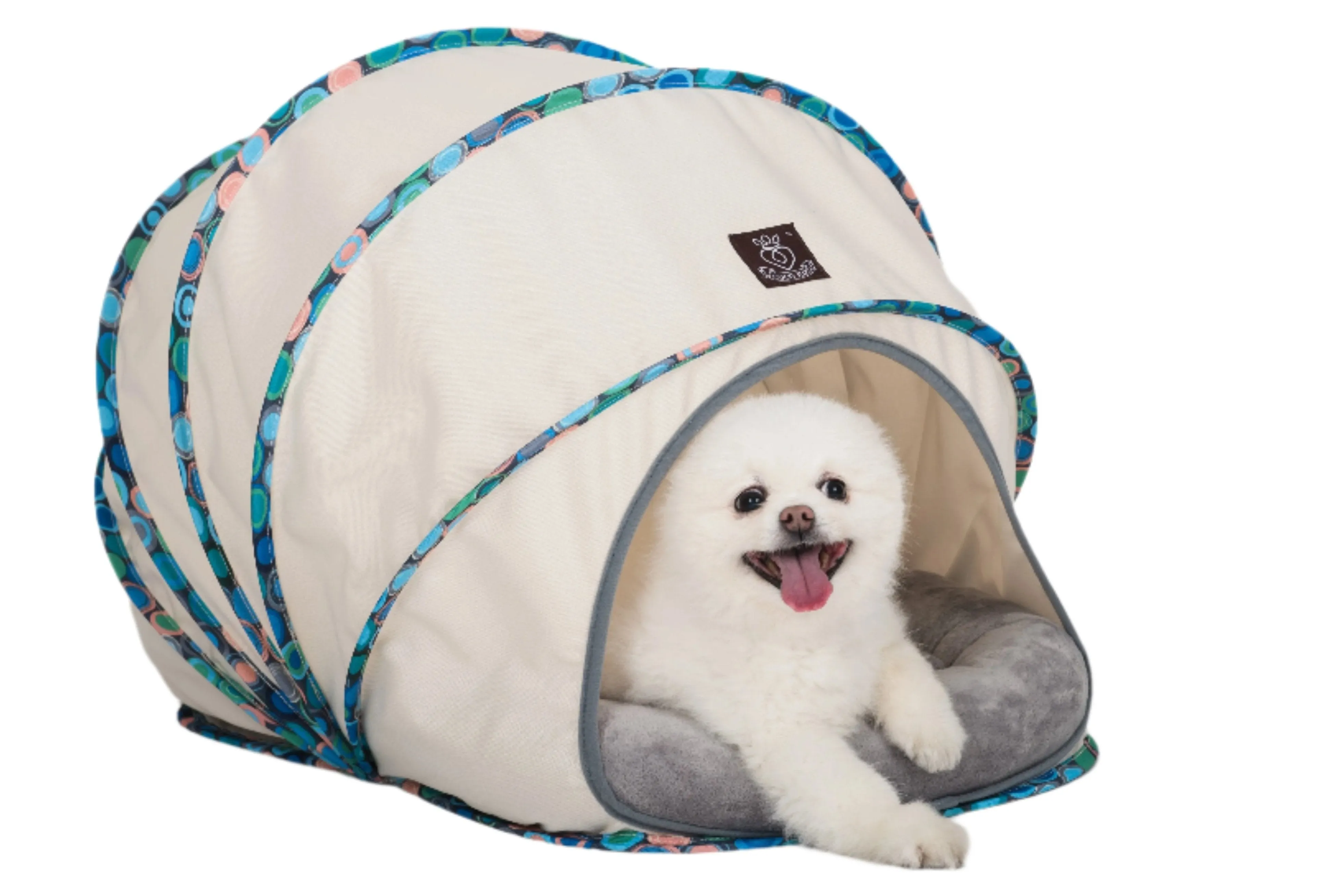 Foldable / Pop Up Cocoon Cave for Dogs, Cats and Companion Animals with Removable Cushion and Convenient Travel Carry Bag, Dog and Cat House with Bed