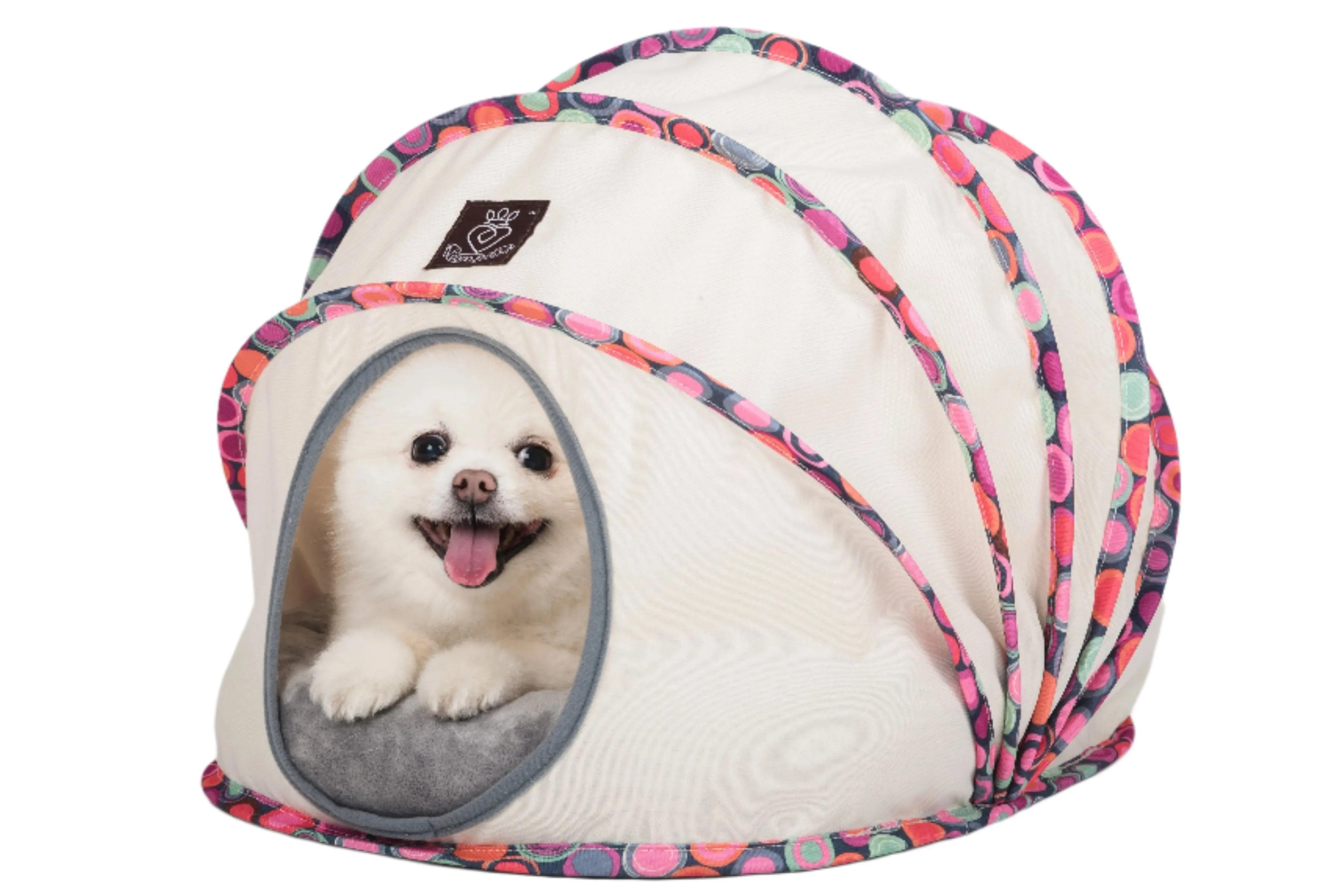 Foldable / Pop Up Cocoon Cave for Dogs, Cats and Companion Animals with Removable Cushion and Convenient Travel Carry Bag, Dog and Cat House with Bed