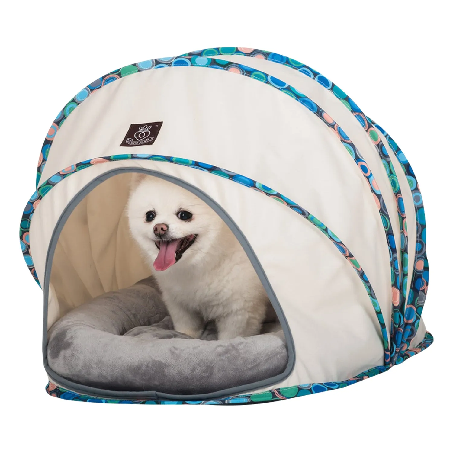 Foldable / Pop Up Cocoon Cave for Dogs, Cats and Companion Animals with Removable Cushion and Convenient Travel Carry Bag, Dog and Cat House with Bed