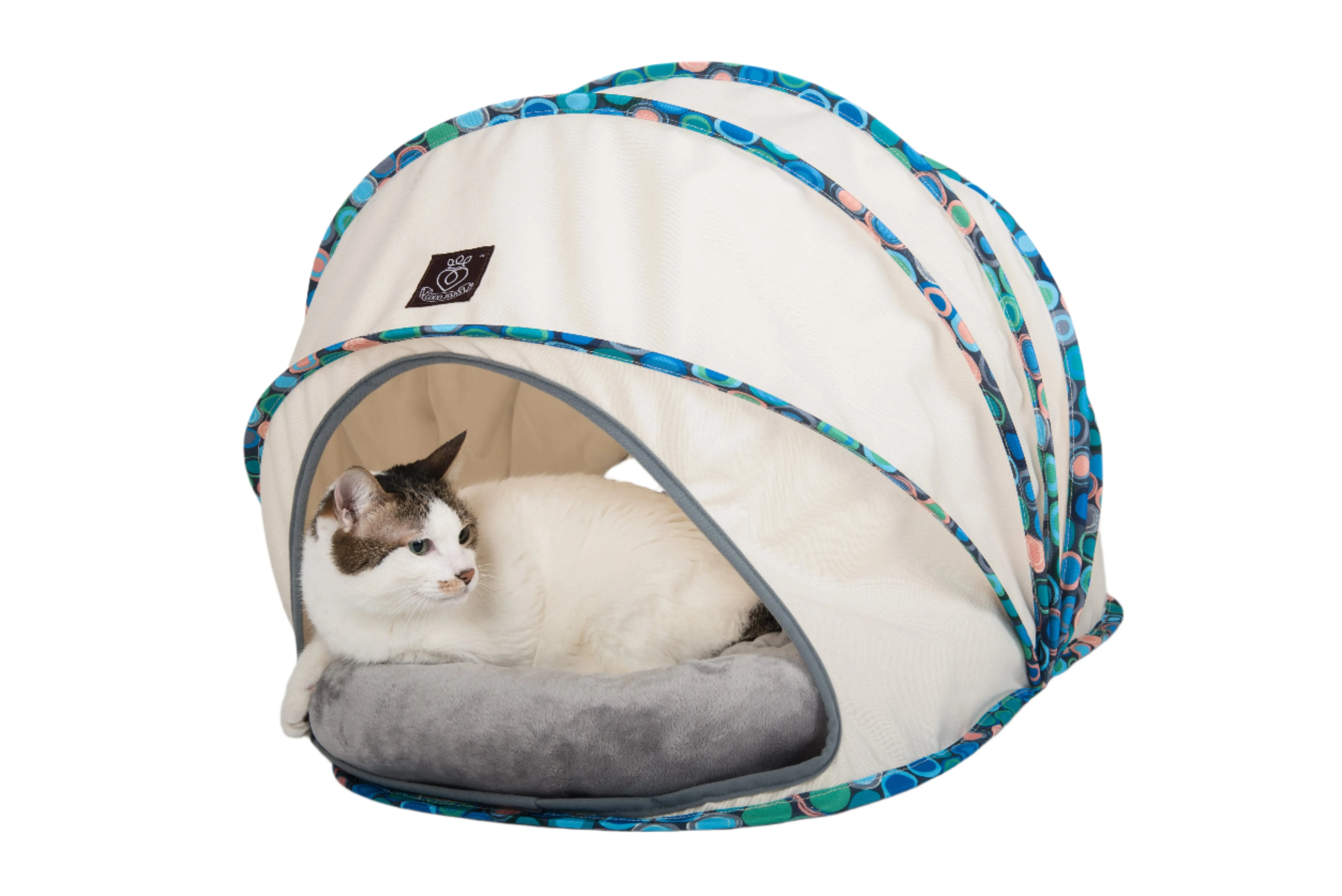 Foldable / Pop Up Cocoon Cave for Dogs, Cats and Companion Animals with Removable Cushion and Convenient Travel Carry Bag, Dog and Cat House with Bed