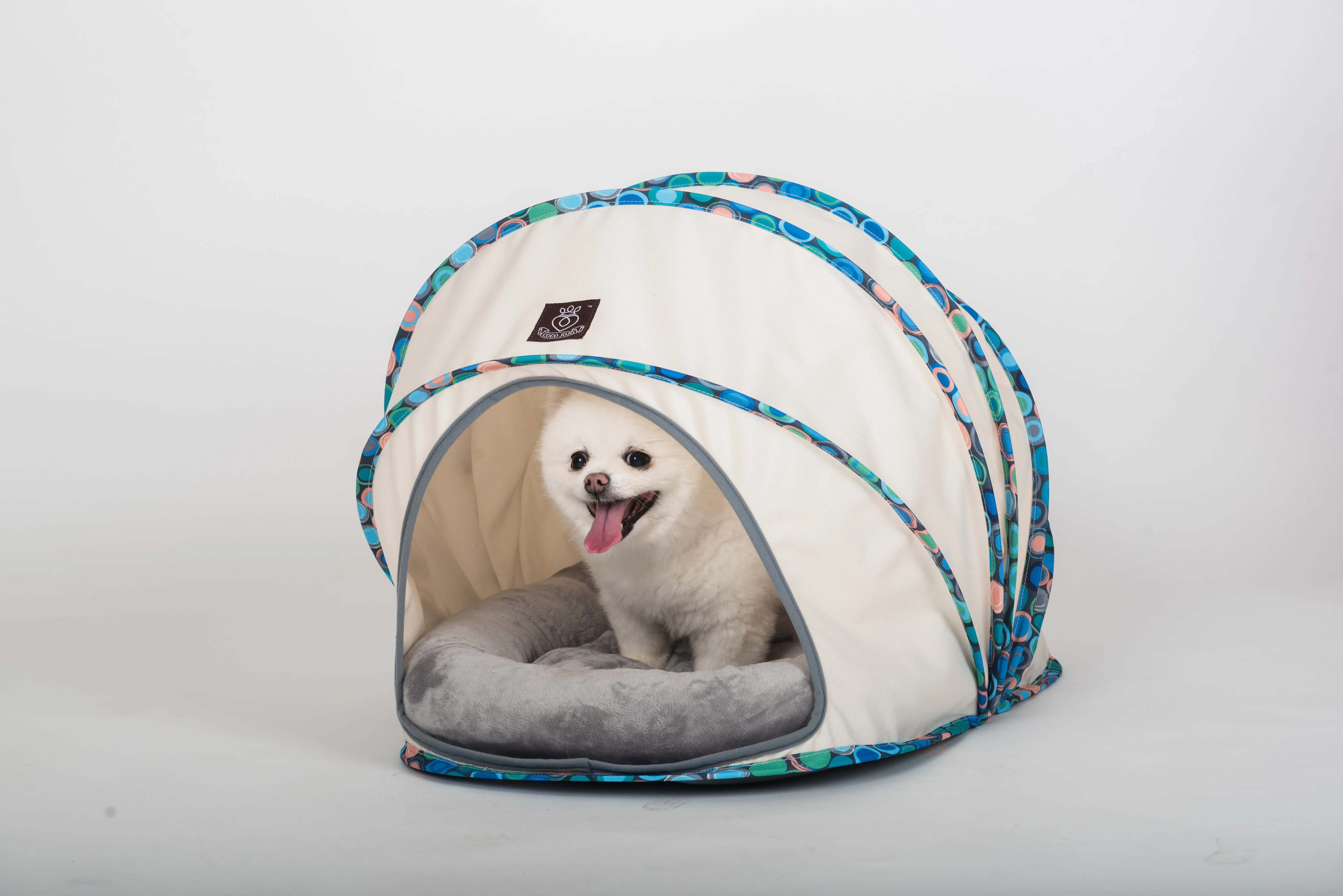 Foldable / Pop Up Cocoon Cave for Dogs, Cats and Companion Animals with Removable Cushion and Convenient Travel Carry Bag, Dog and Cat House with Bed