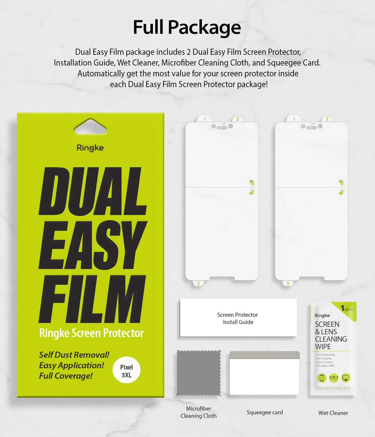 Google Pixel 3 XL Screen Protector | Dual Easy Film