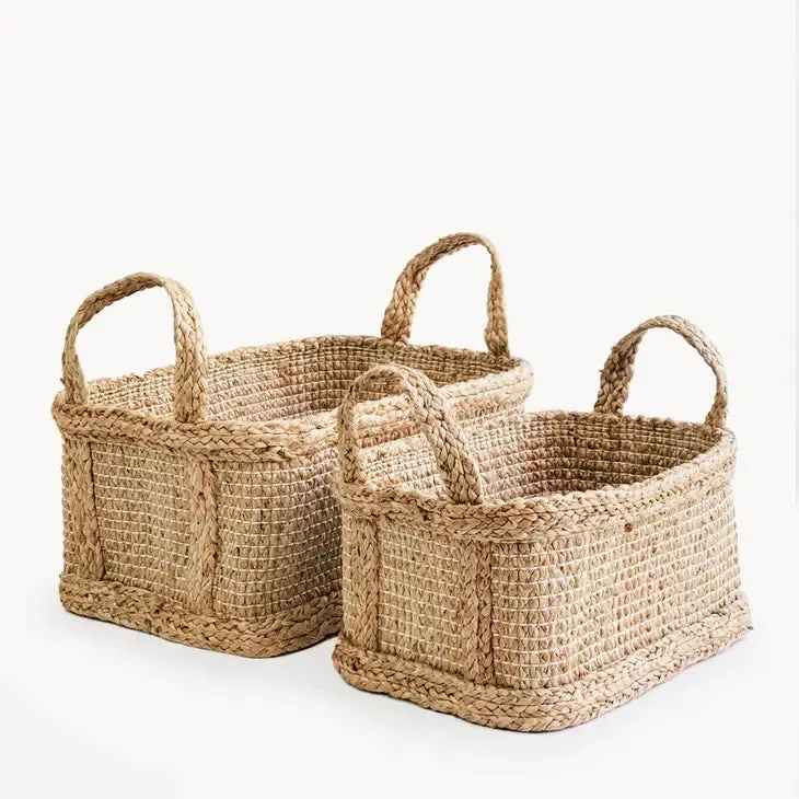 Handwoven Wicker Storage Basket l Bono Rectangular Basket