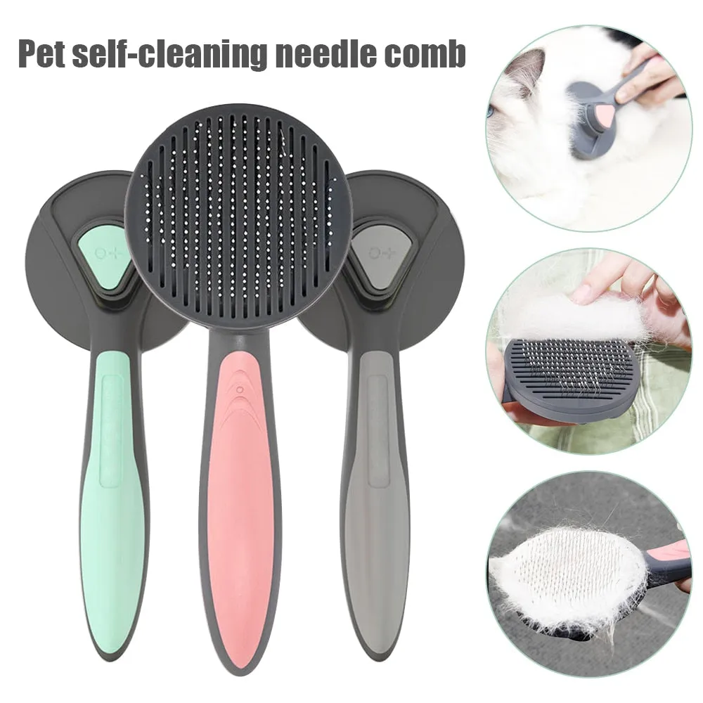 Kimpets Cat and Dog Comb Hair Remover Brush Pet Grooming Removes Tangled Self Cleaning Pet Supplies Accessories