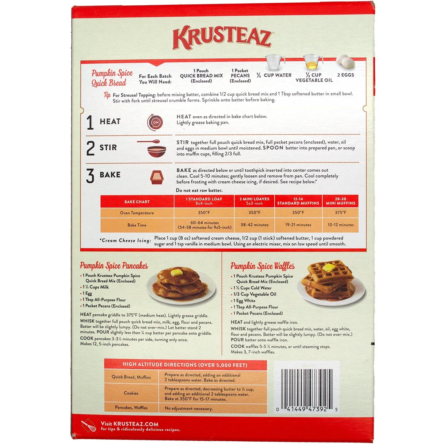 Krusteaz Pumpkin Spice Quick Bread Mix