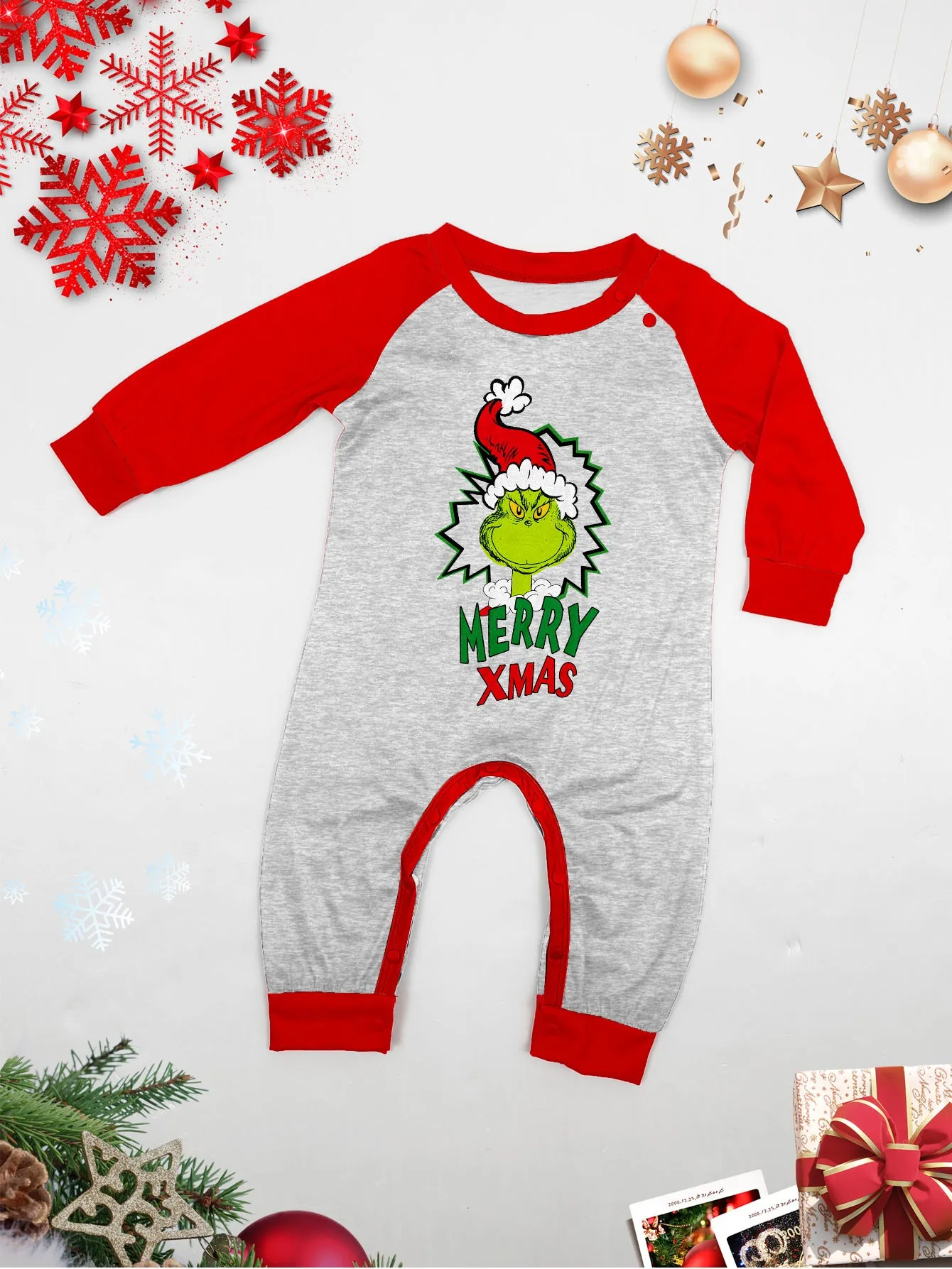 Merry Xmas Family Matching Grinch Pajama Set