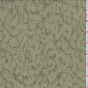 Moss Green Abstract Jacquard Chiffon Fabric