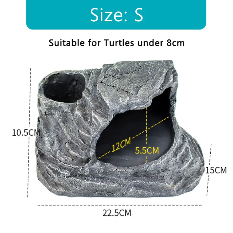 OMEM Reptile Box Shelter Hideout Caves Humidification Turtle Terrace Climbing Ladder Landscaping Habitat Decorative Resin Rocks (Not Including Moss)