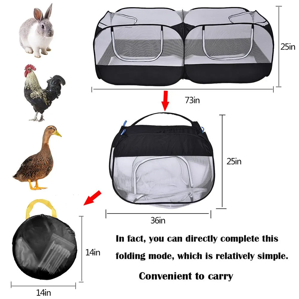 Pet Chicken Coop Rabbit Cage Portable Foldable Pet