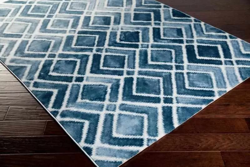 Porgreenbury Navy Line Modern Area Rug