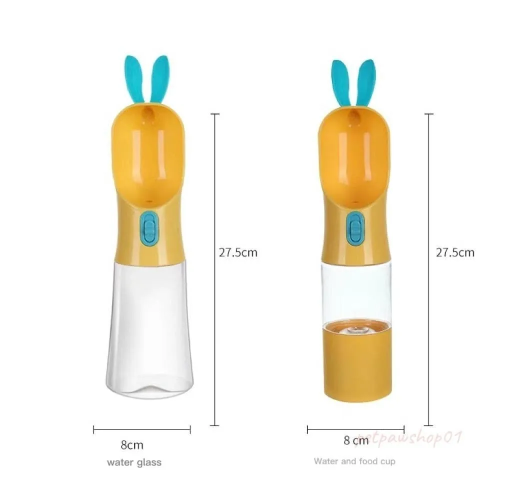 Portable Pet Travel Bottle Water   Food 2-in-1 Design