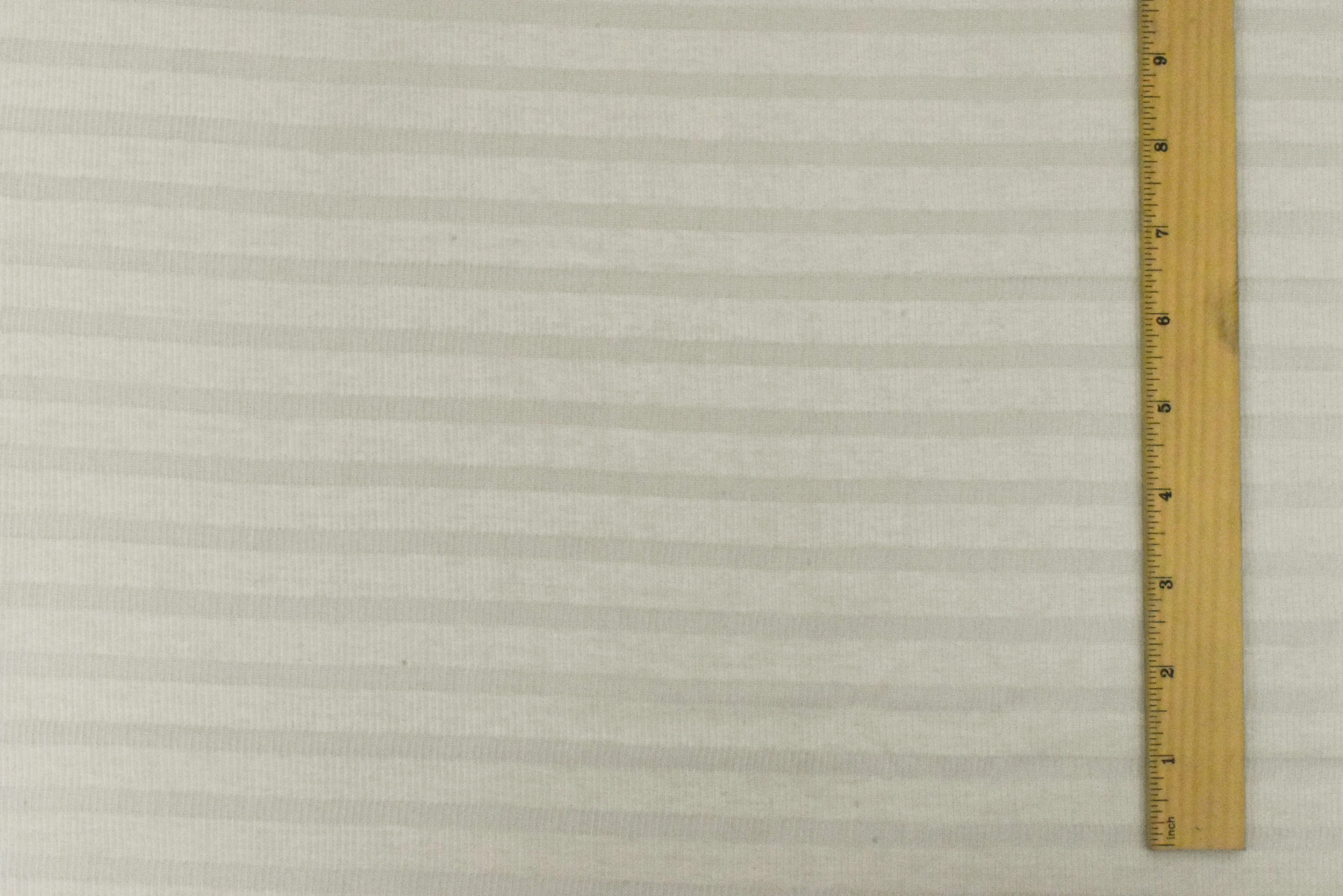 Pure Ivory-Ivory Stripe Stretch Cotton 2X2 Rib Knit Fabric