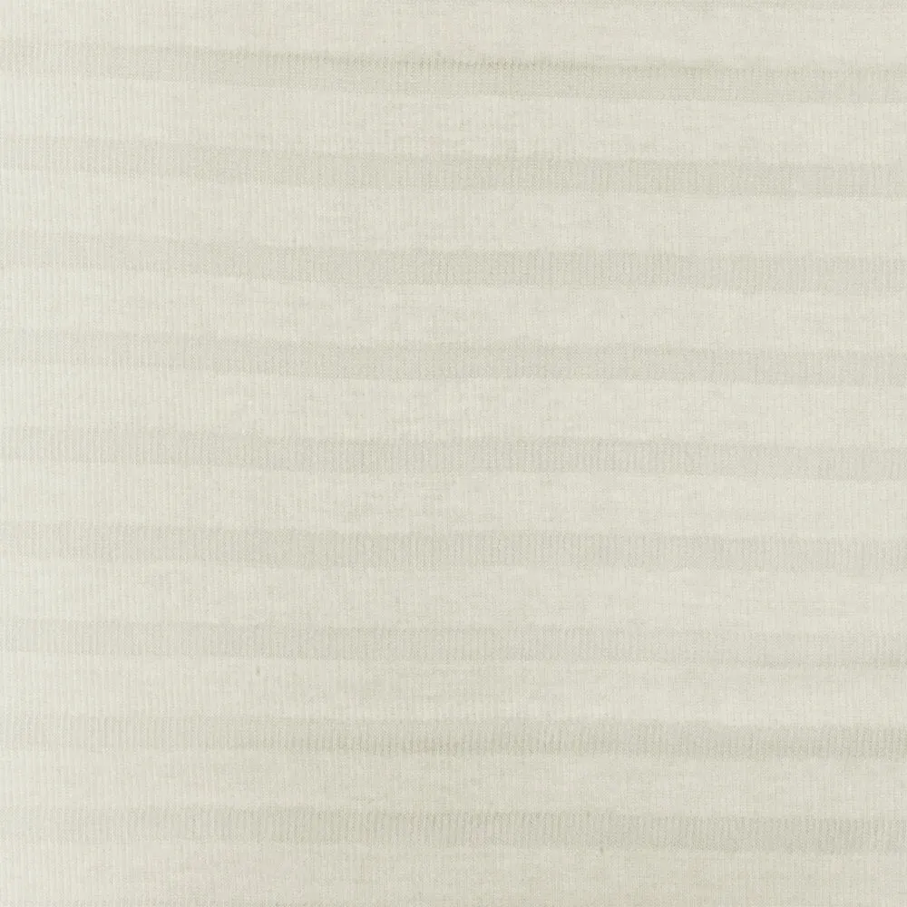 Pure Ivory-Ivory Stripe Stretch Cotton 2X2 Rib Knit Fabric