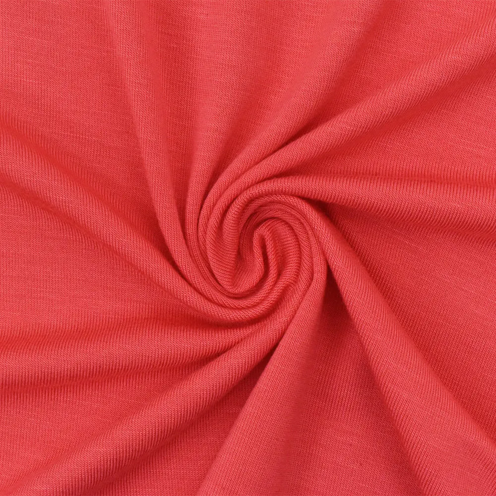 Red Solid Stretch Spandex Rayon Modal Jersey Knit Fabric