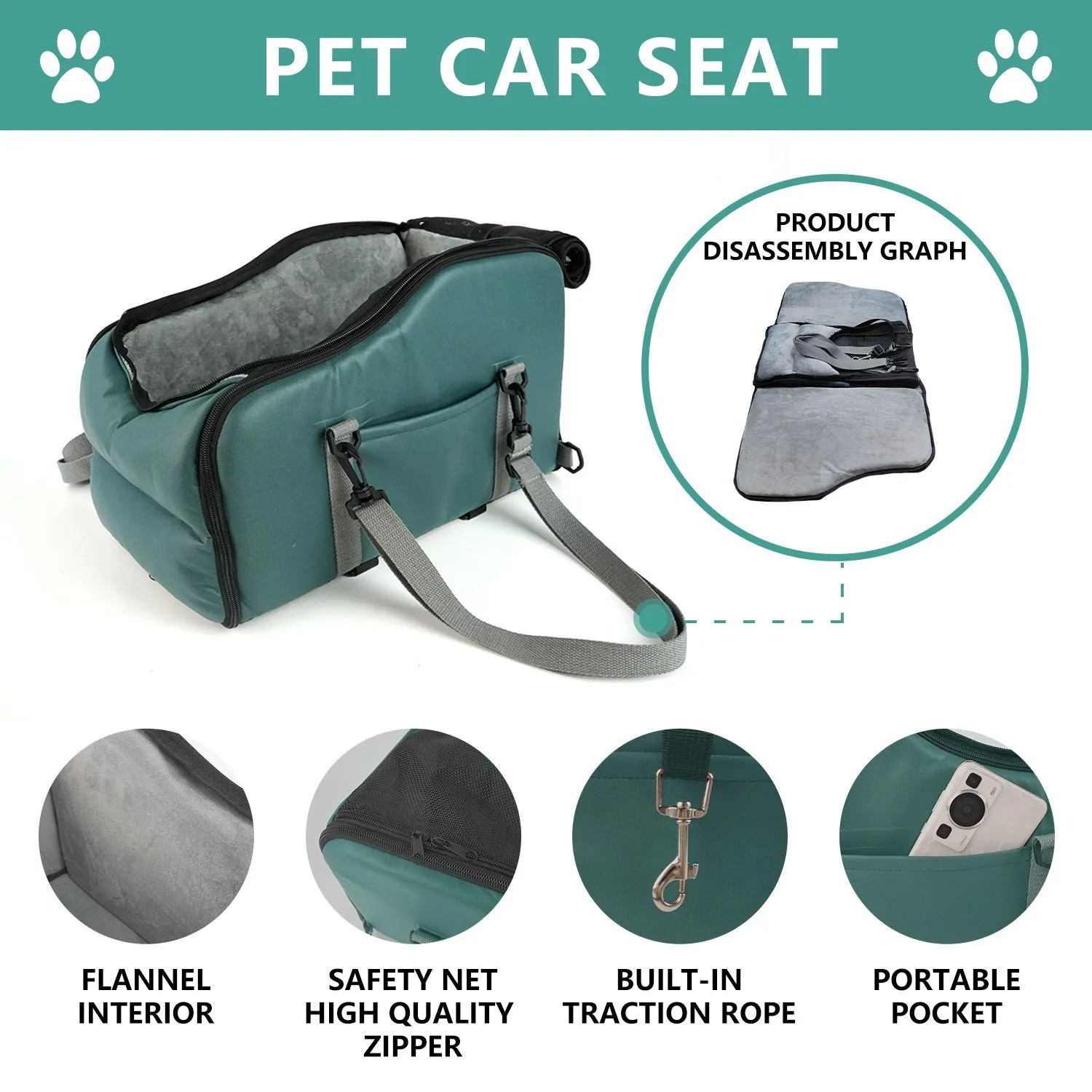 Removable And Washable Car Kennel Portable Car Pet Mat