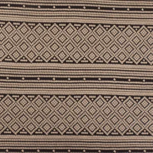 Sand Beige-Black Aztec Jacquard Stretch Polyester Double Knit Fabric