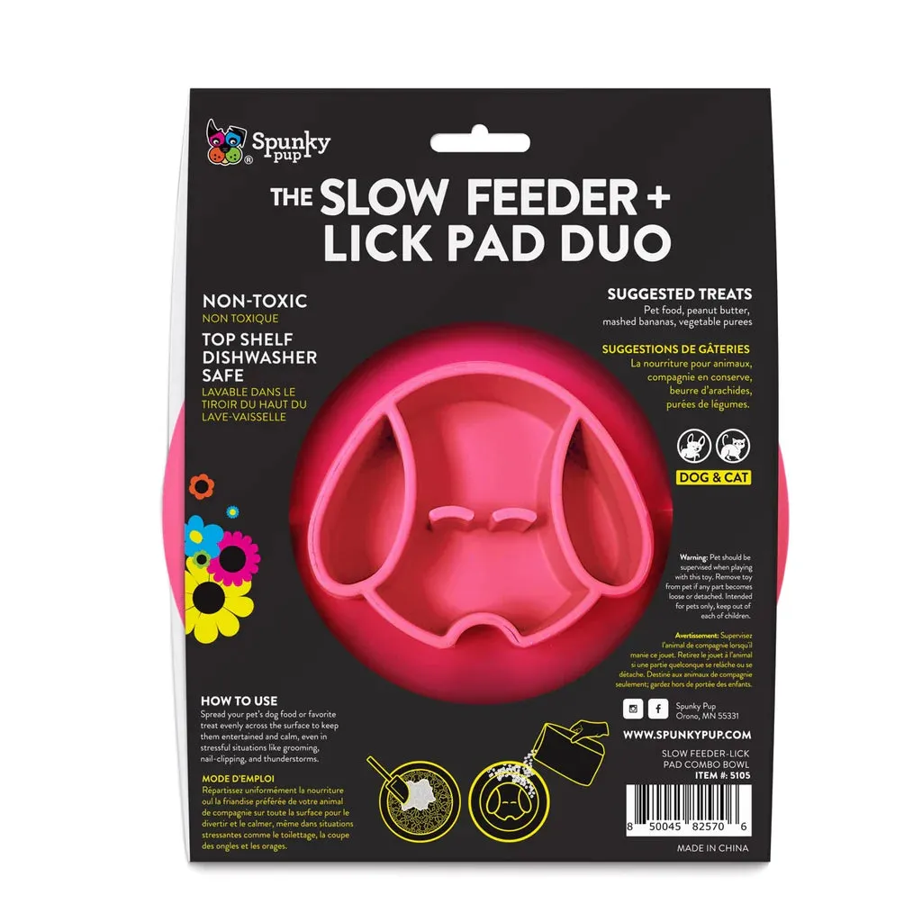 Spunky Pup Slow Feeder & Lick Pad Combo Bowl