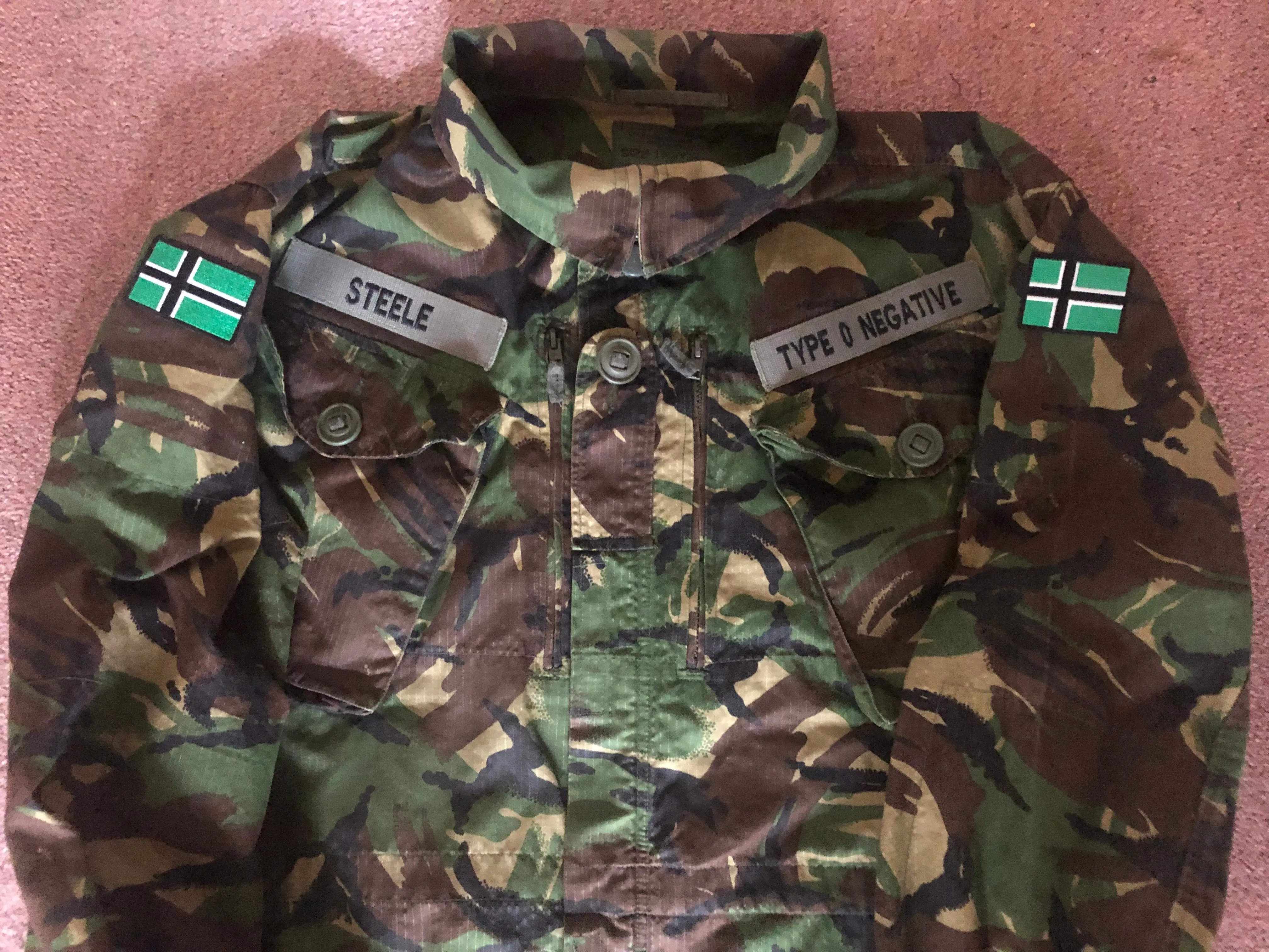 Type O Negative Vinnland Army Camouflage Woodland DPM Jacket Pete Steele Bloody Kisses