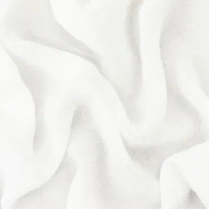 White Famous Designer Polyester Momie Georgette Fabric