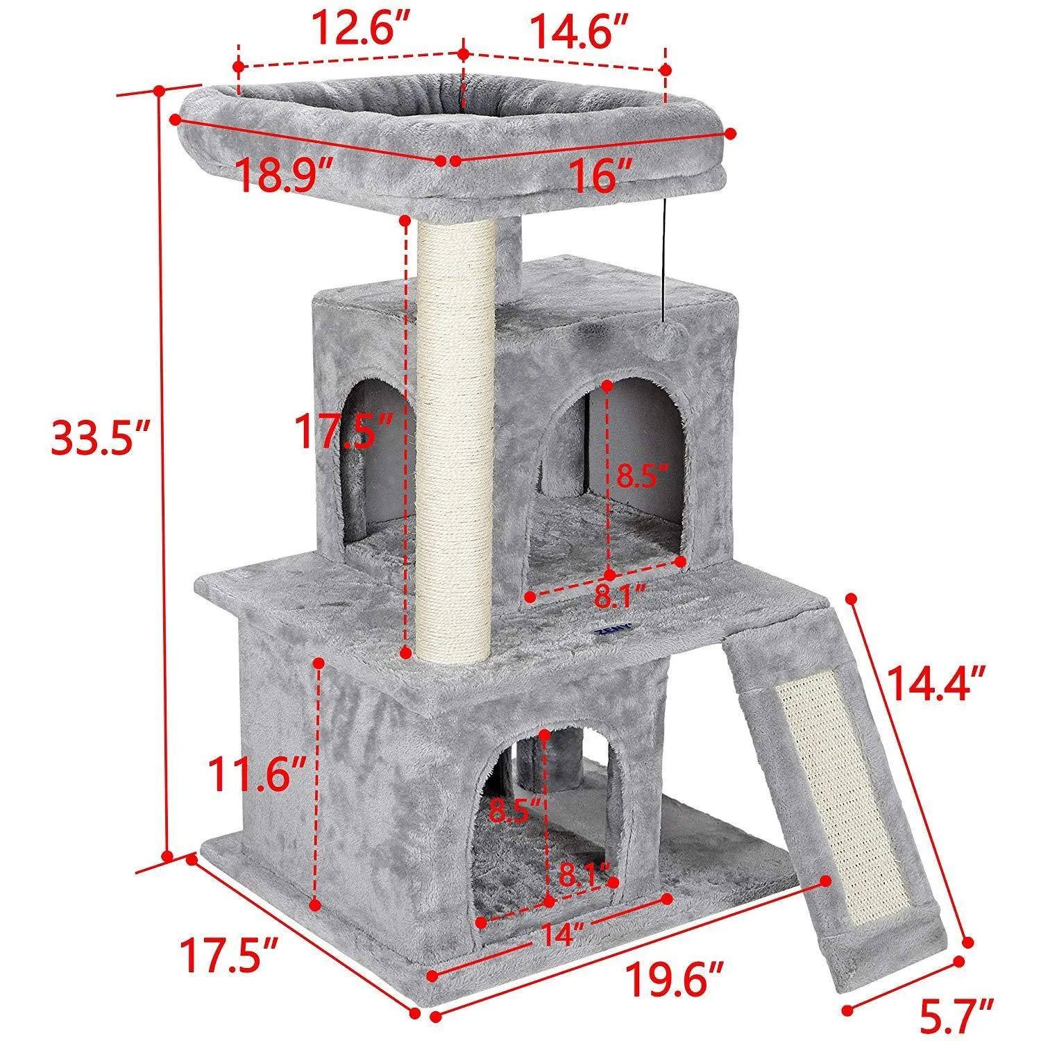 ZENY™ 33.5 inches Cat Tree Tower with Scratching Posts - Kittens House Furniture Trees