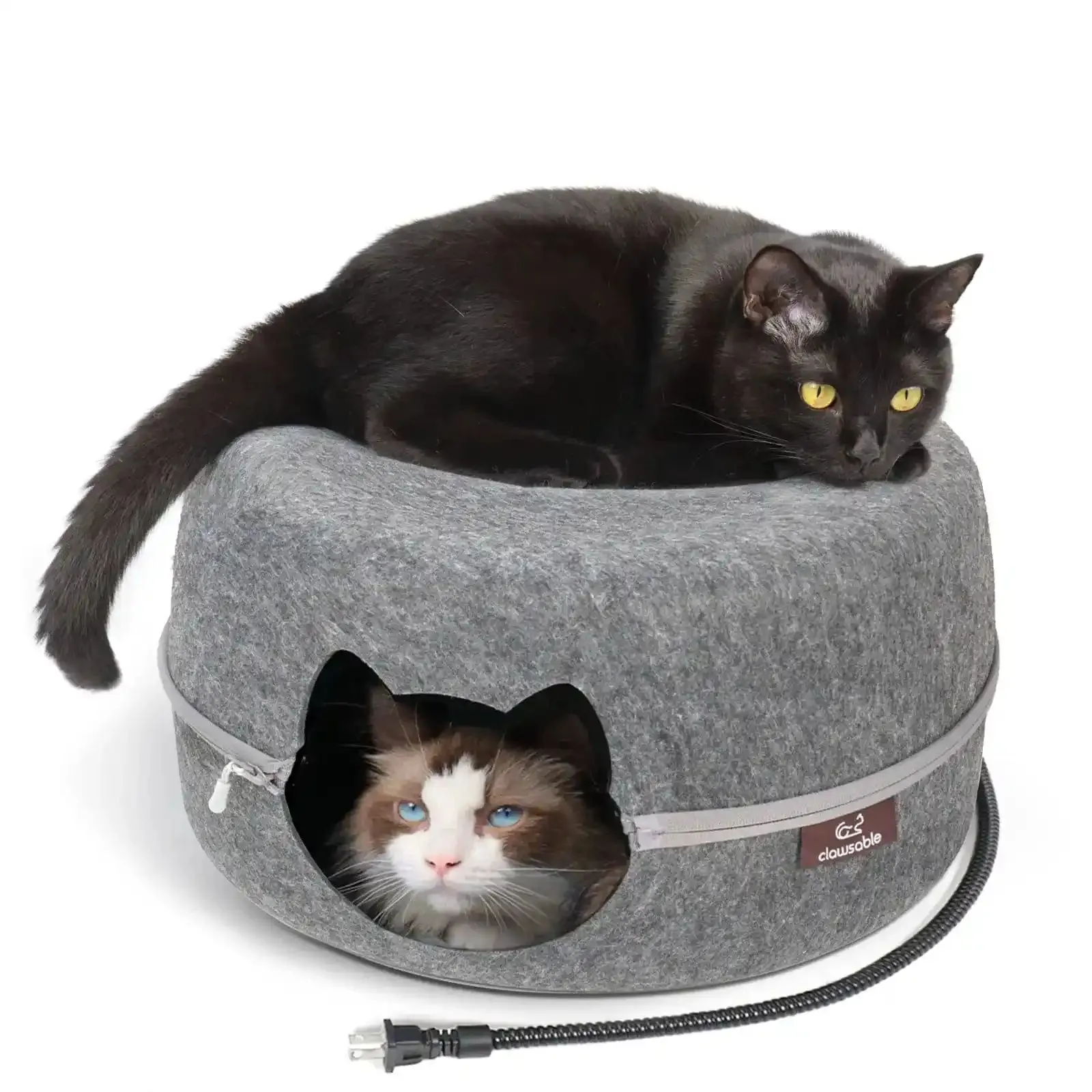 Zippered Hamburger Heated Cat Bed